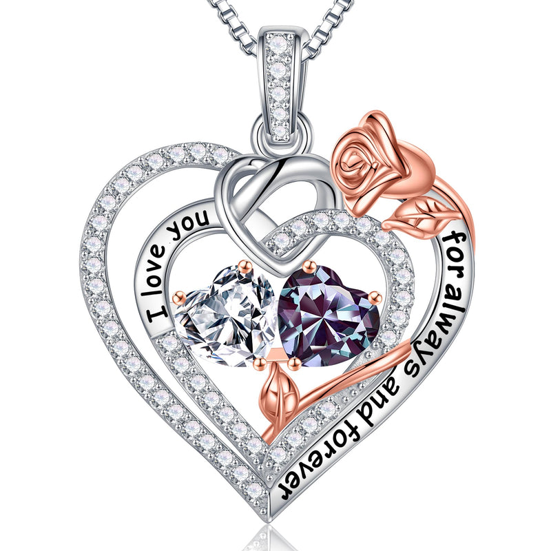 Iefil Daughter Gift - Daughter Birthday Gift, Mothers Day Gift, Christmas Gift Daughter, Valentines Day Gift,  topaz Alexandrite Necklace April June Birthstone Jewelry